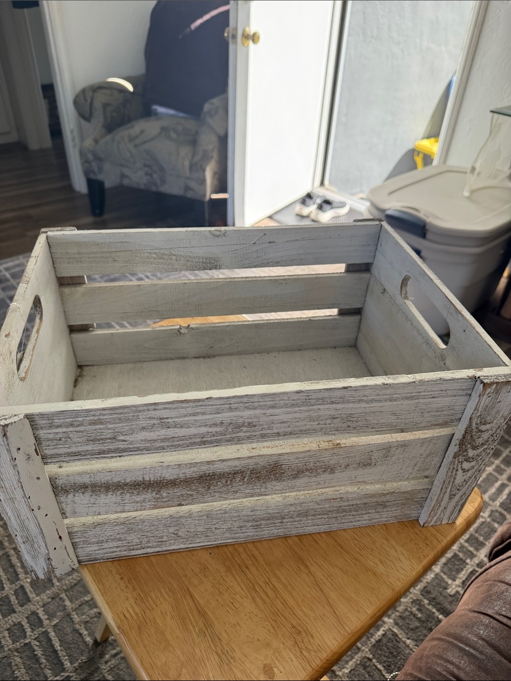 Ashland White Distressed Wooden Crate